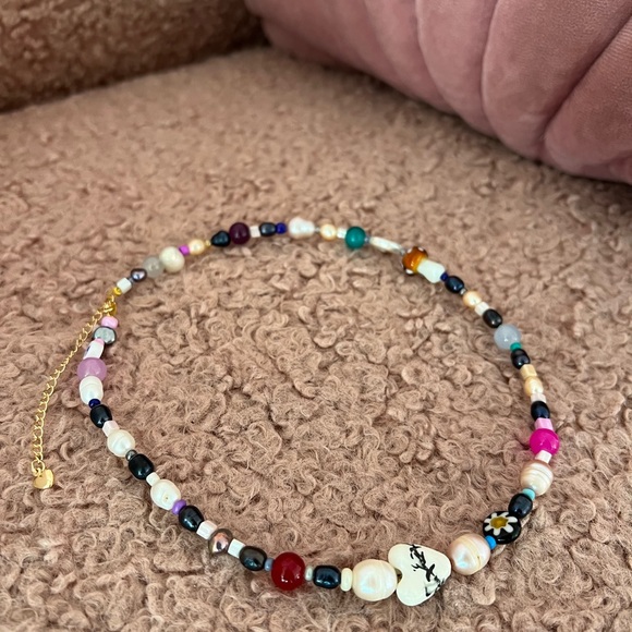 Mixed beads pearl necklace - Picture 4 of 9